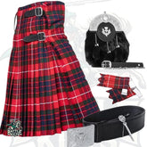Battle Of Kilts Men’s Tartan Kilt Outfit – 6-Piece Scottish Set with Premium Accessories